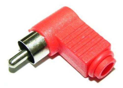 RCA Plug Plastic Right Angle Red